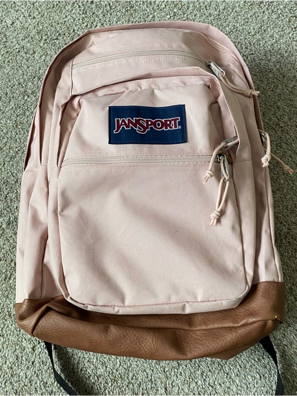 Jansport Light Pink Backpack with leather Base